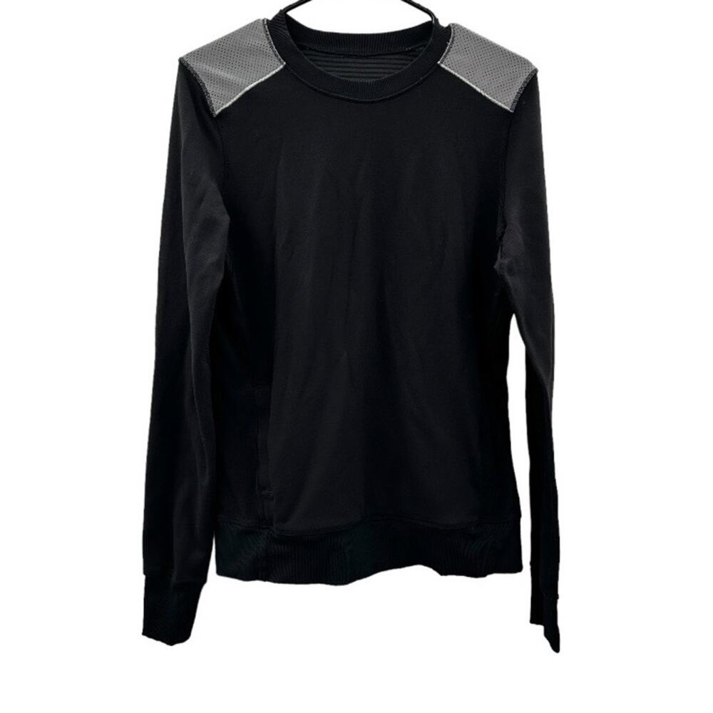 Lululemon Black Rulu Reflective In A Flash Long Sleeve‎ Sweater Size 8